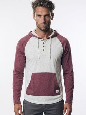 🏄‍♂️AMBIG California Men’s Gray Maroon‎ Hoodie – Size M